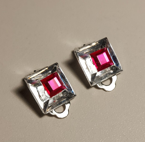 Ohrclips strass glitzer pink - ohrclips,