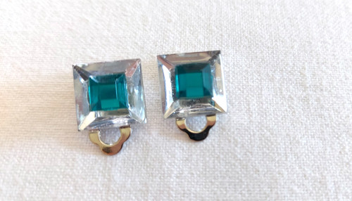 Ohrclips strass glitzer petrol - strass,