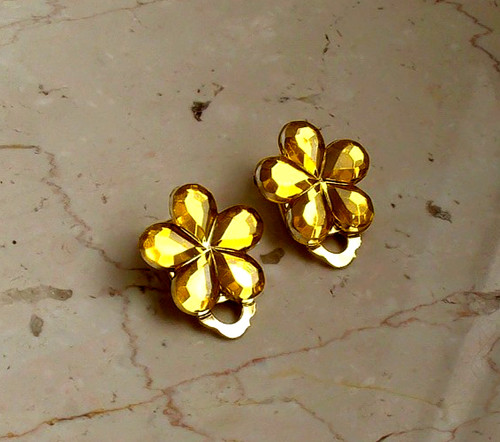 Ohrclips strass glitzer gold - ohrclips,